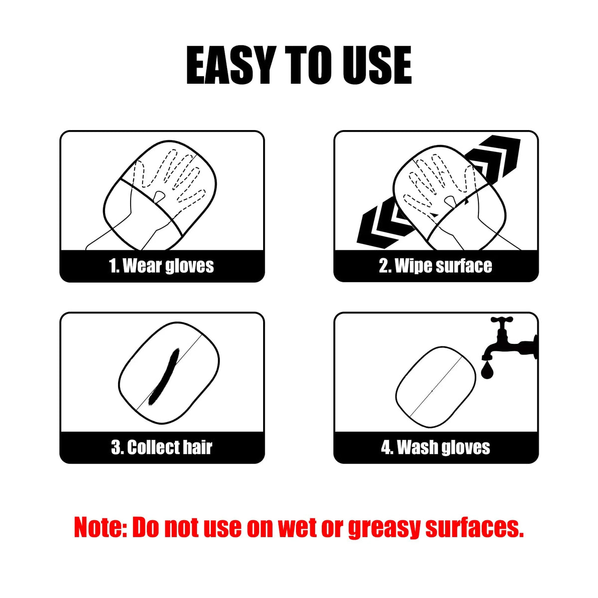 Pet hair removal glove instructions 