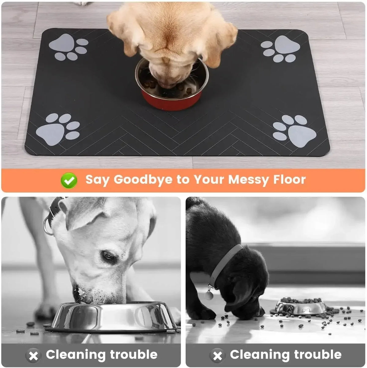 Absorbent Pet Feeding Mat - Waterproof & Non-slip