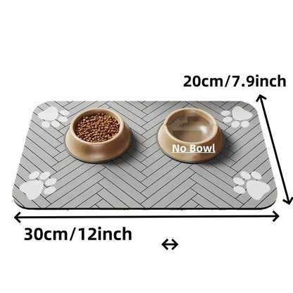 Absorbent pet feeding mat smallest size with bowl