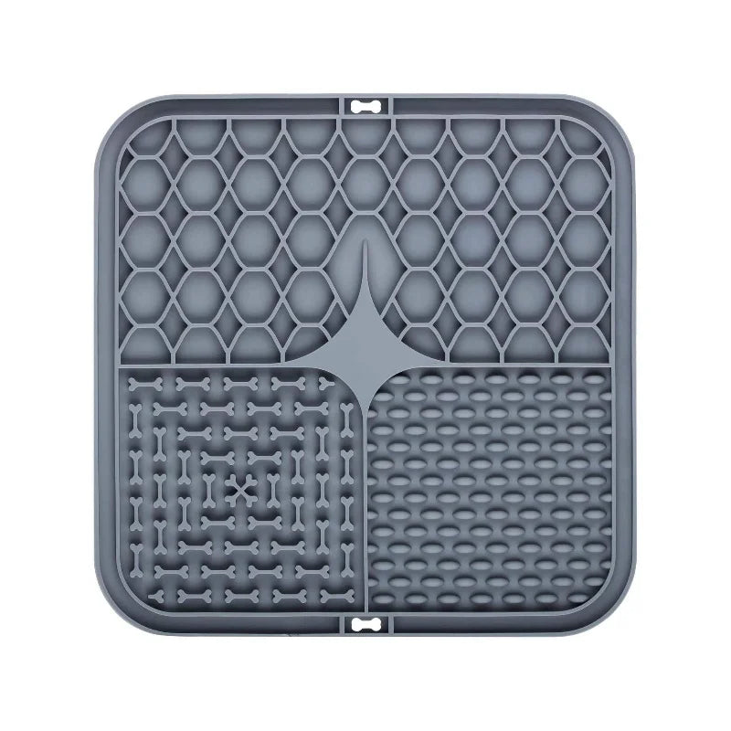 Silicone pet feeding mat in gray