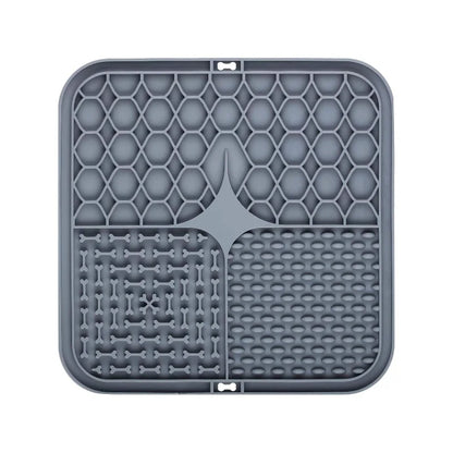 Silicone pet feeding mat in gray