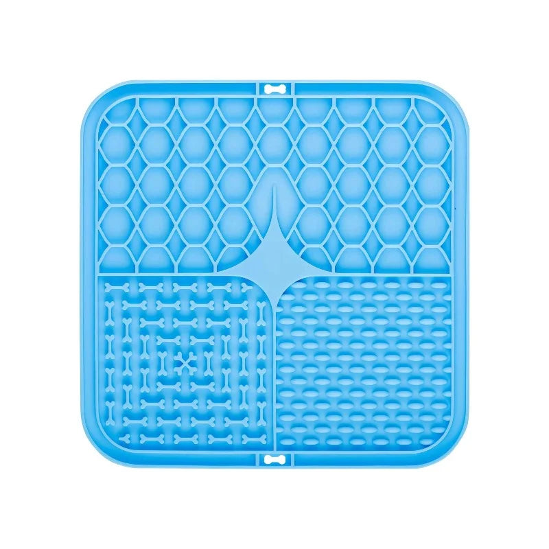Silicone pet feeding mat in blue