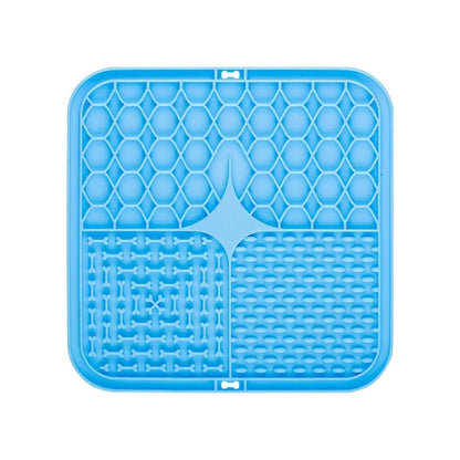 Silicone pet feeding mat in blue