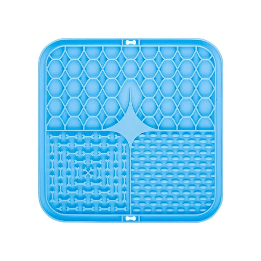 Silicone pet feeding mat in blue