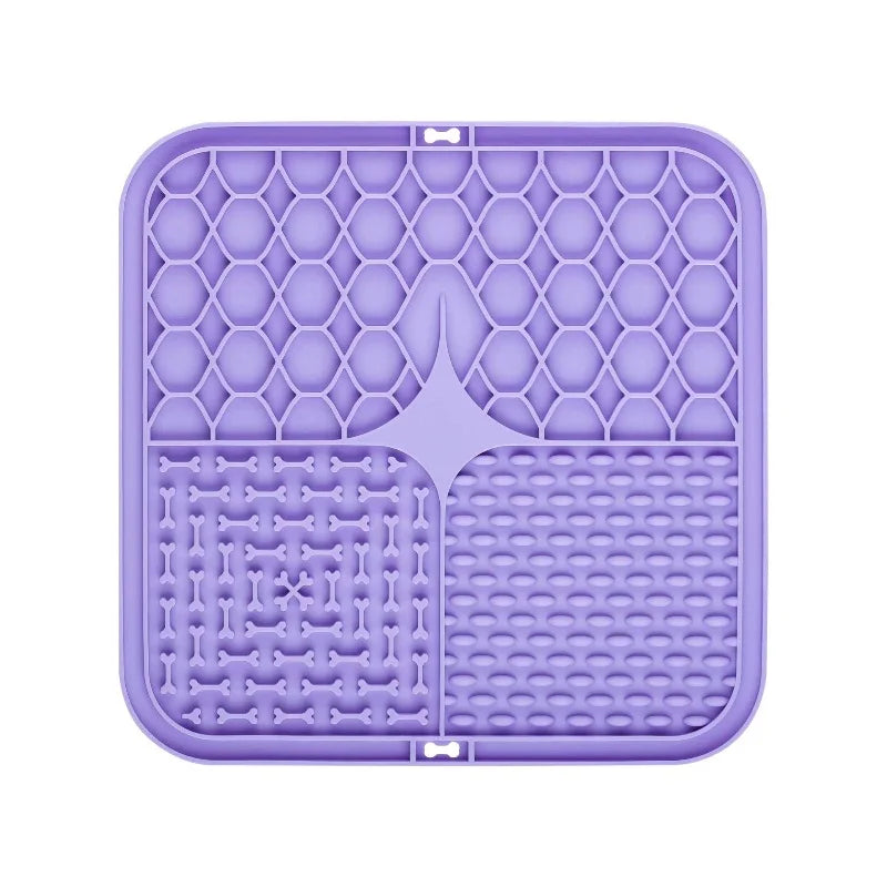 Silicone pet feeding mat in purple