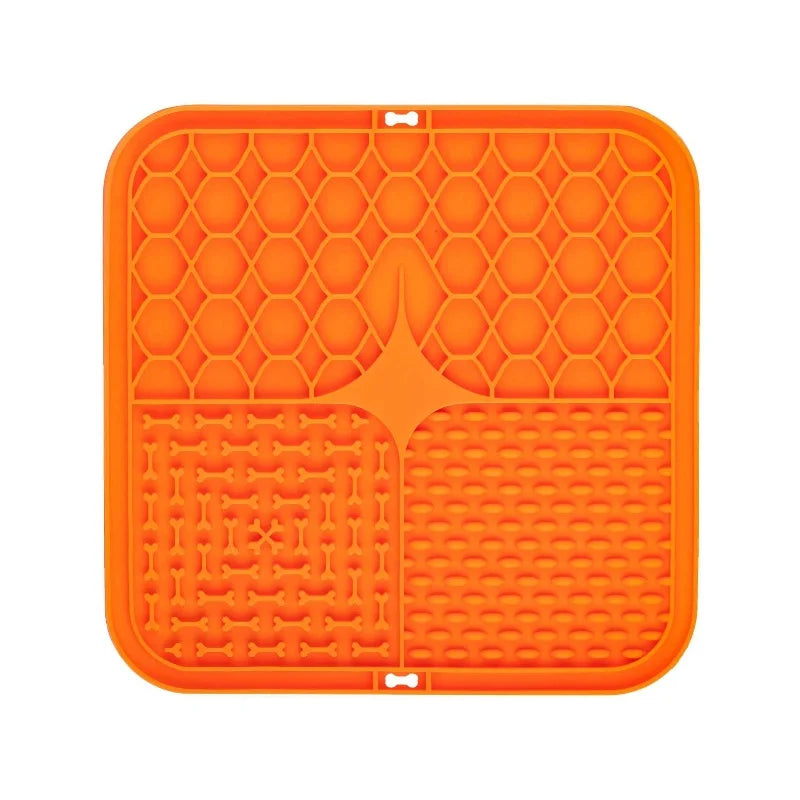 Silicone pet feeding mat in orange