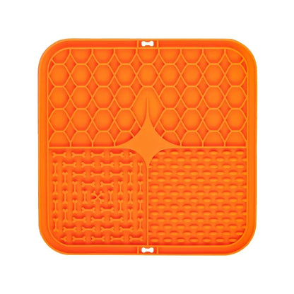 Silicone pet feeding mat in orange