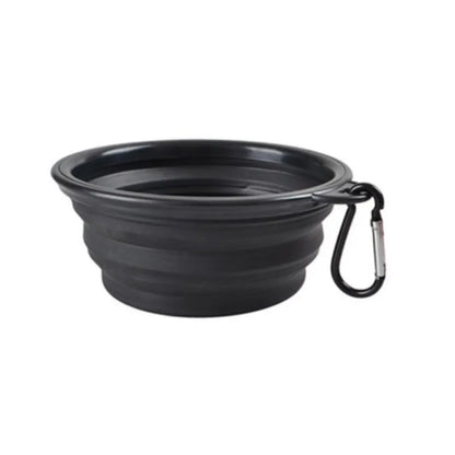 Collapsible travel bowl for dogs in black