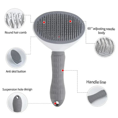 Self-cleaning grooming brush features explained